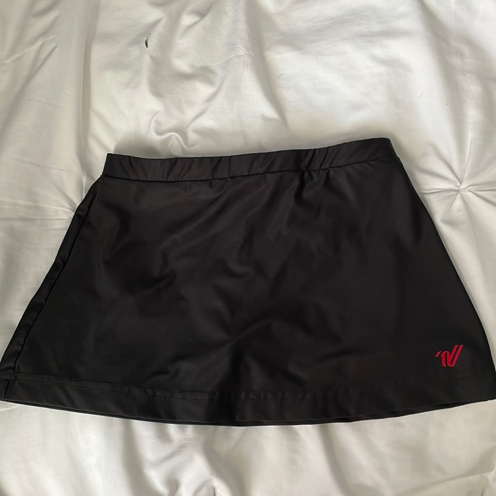 black mini skort skirt